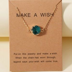 3/$30 NEW! Make A Wish Minimalist Pendant Necklace Crystal Stone Cute Dainty